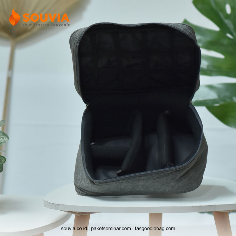 Tampak dalam pouch cable organizer untuk souvenir kantor