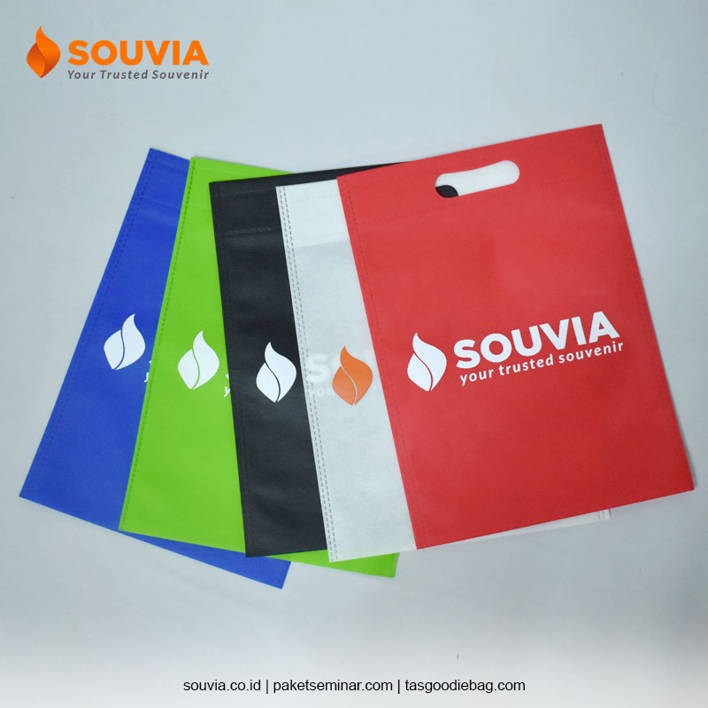 tote bag spunbond gagang oval dengan branding logo