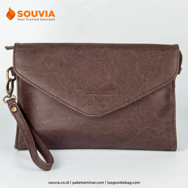 pouch dompet kulit sintetis dengan tali