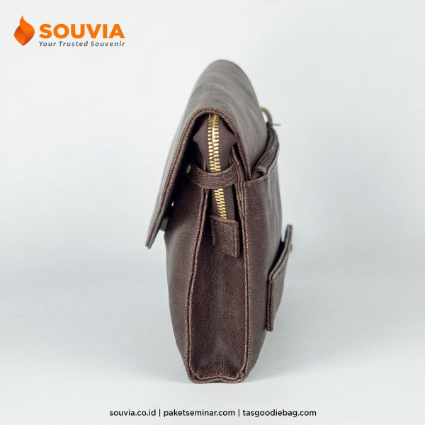 pouch dompet kulit sintetis tampak samping
