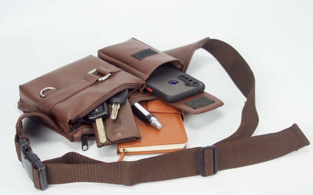 Souvenir tas sling bag kulit sintetis muat barang esensial