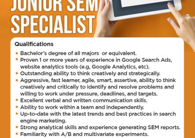 Open Recruitment for Junior SEM Specialist