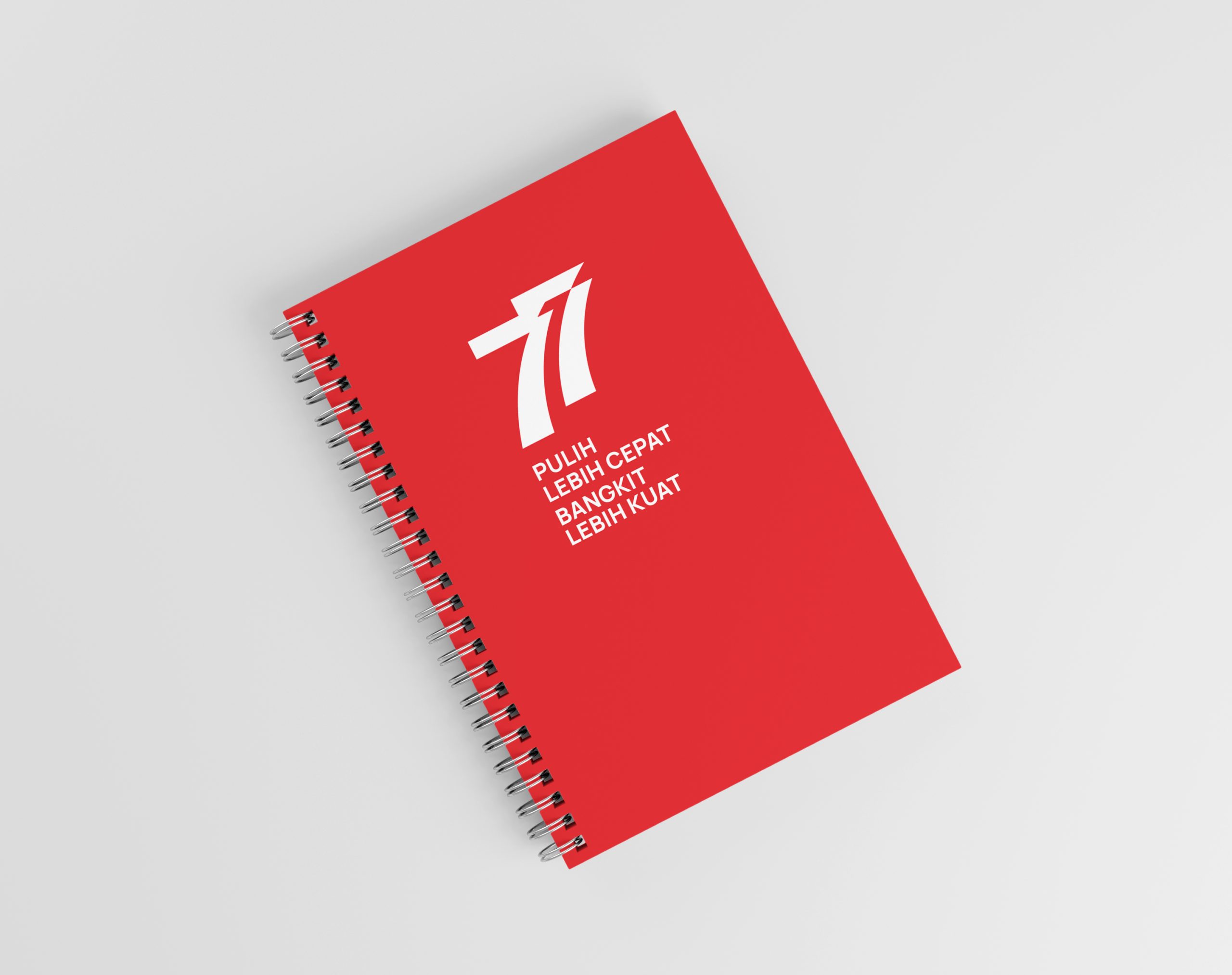 Notebook dengan logo HUT RI 77