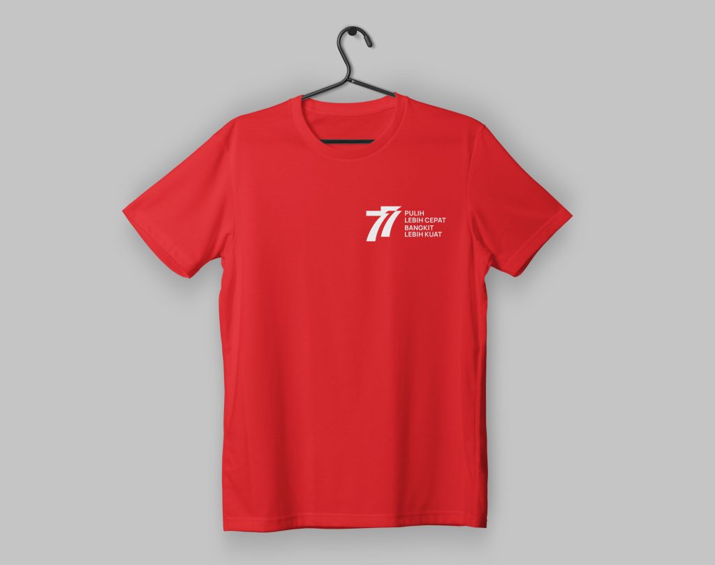 Souvenir Kaos dengan logo HUT RI 77