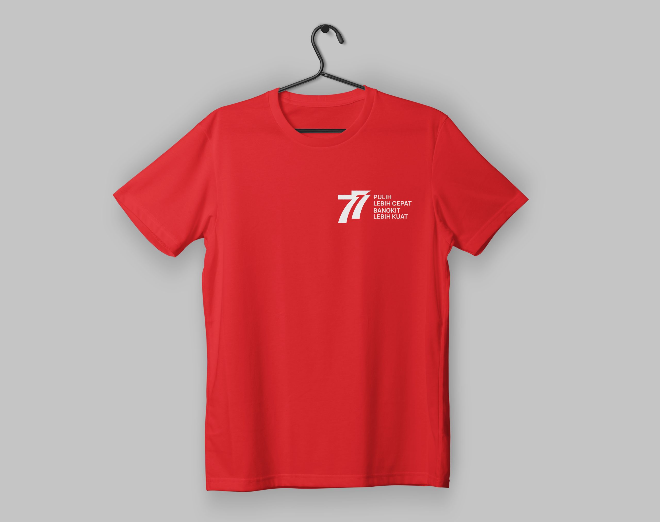 Kaos dengan logo HUT RI 77