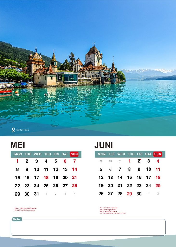 Kalender 2023 lengkap bulan Mei dan Juni