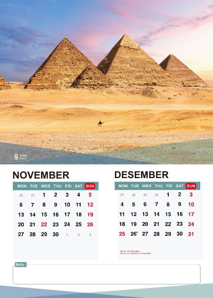 Kalender 2023 lengkap bulan November dan Desember