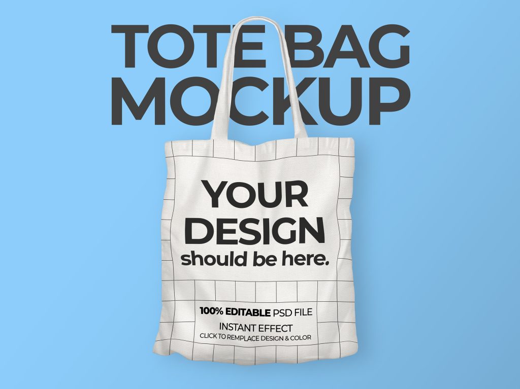 mock up tote bag dapat dilengkapi dengan desain kustom