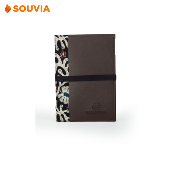 buku notebook batik dengan tali karet bahan kulit sintetis