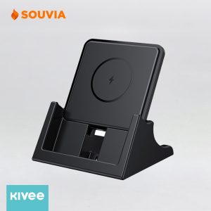 Kivee charger stand dock wireless qi fast charging warna hitam