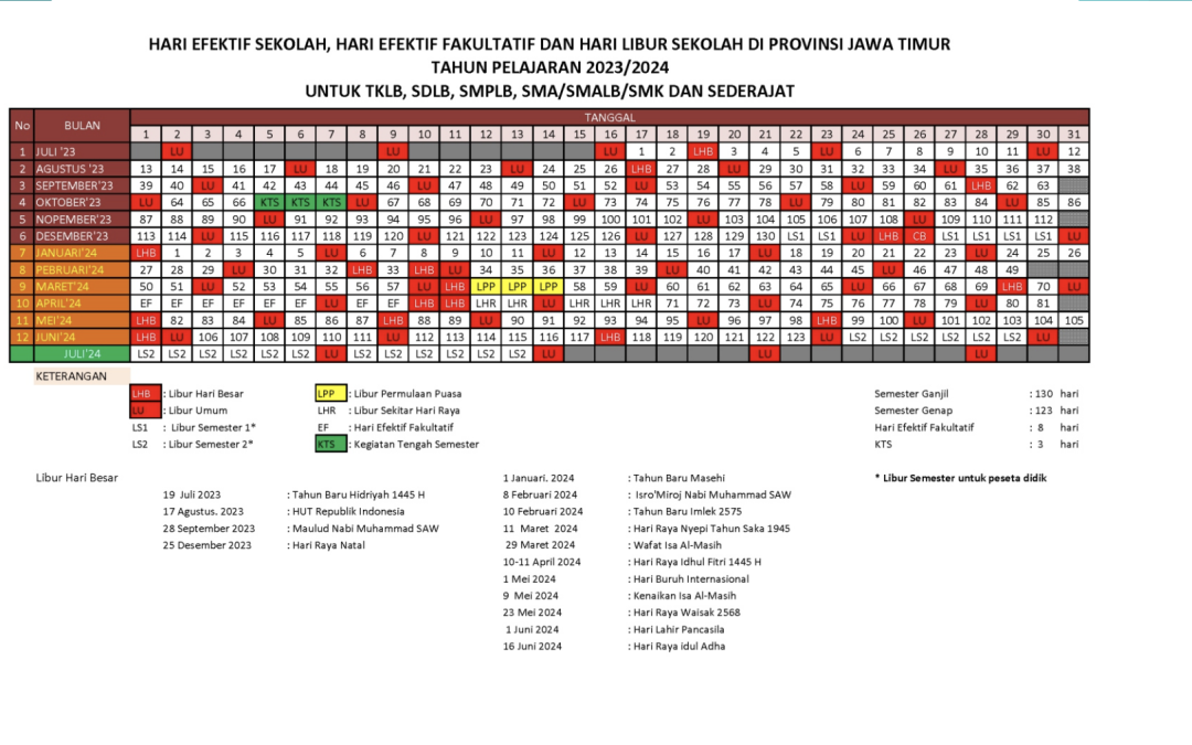 contoh kalender pendidikan 2023/2024 dari pemerintah provinsi jawa timur