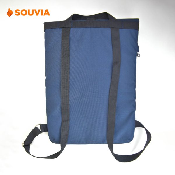 tas laptop backpack tampak belakang dengan tali yang bisa diadjust