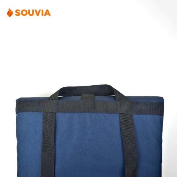 tas laptop backpack warna navy dengan tali handle
