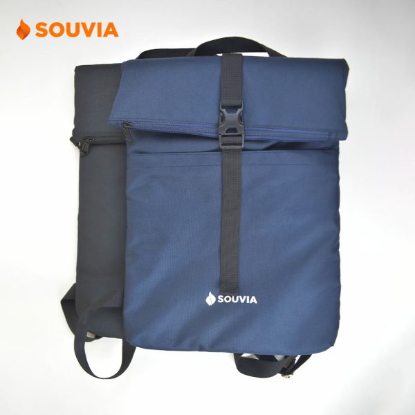tampak depan dari tas laptop backpack souvia terbaru agustus 2023