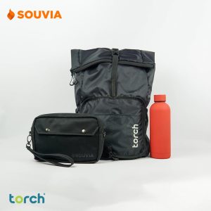 Paket Shira berisi tas torch lipat Kumano, pouch bolton, dan tumbler aura